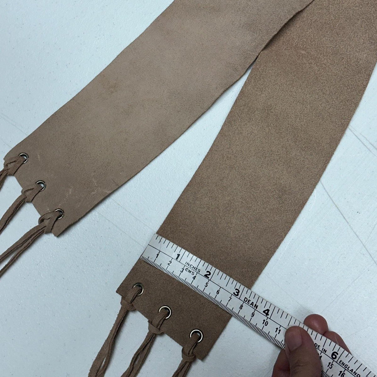 Unbranded Suede Lace Up Belt Women OS Tan Excellent Fringe Corset Obi Y2K Boho