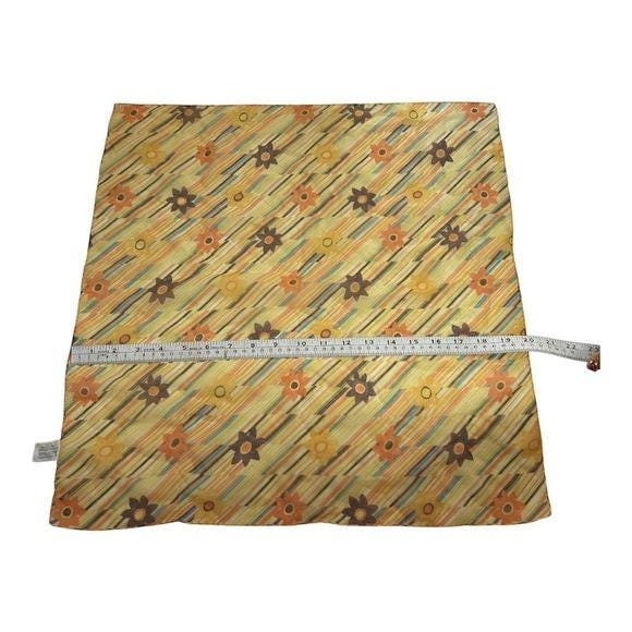 Capelli Square Scarf Women OS Orange Floral Excellent Striped Bandana Y2K 90s
