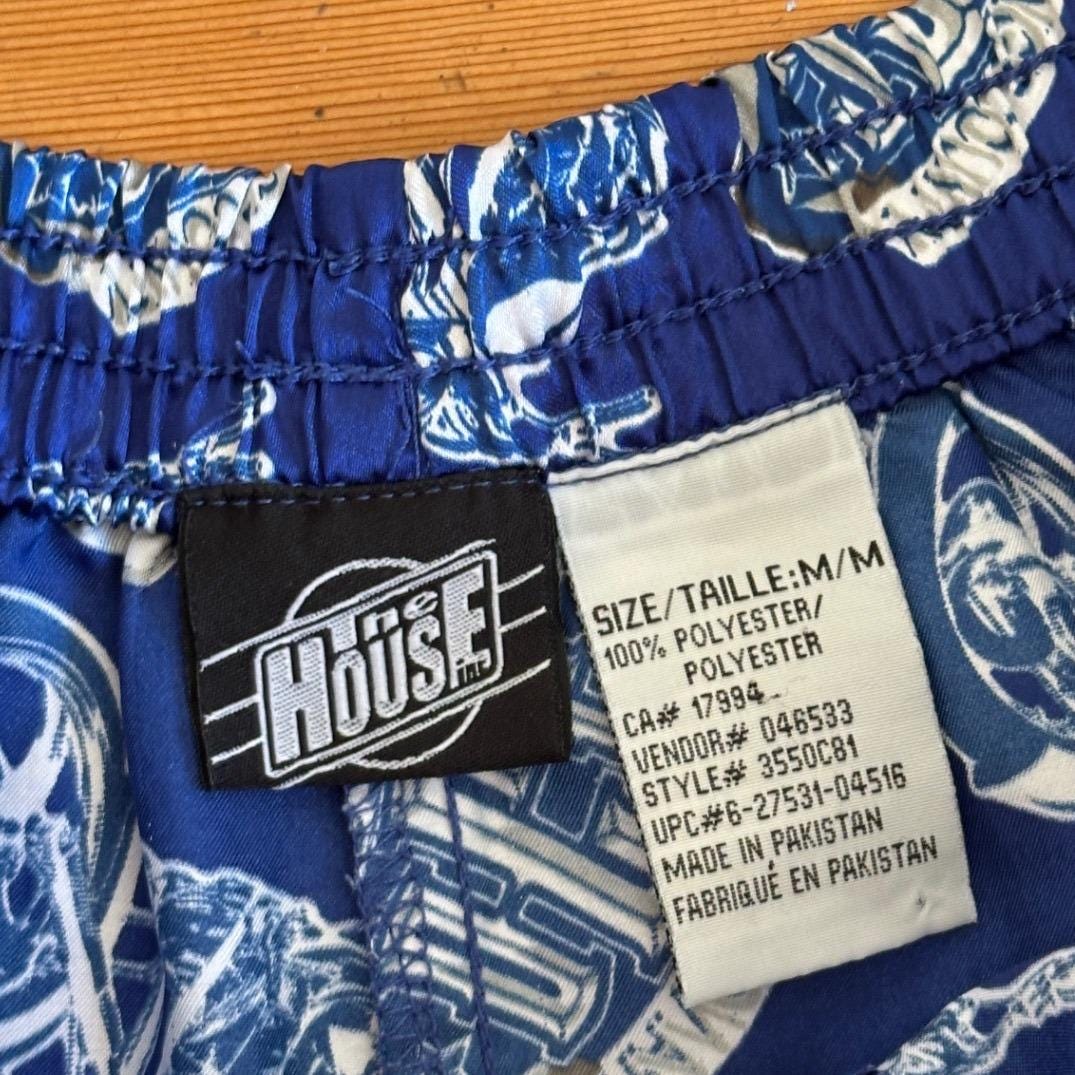 Orange County Choppers Boxer Shorts Men M Blue Motorcycle Print Y2K 00s OCC