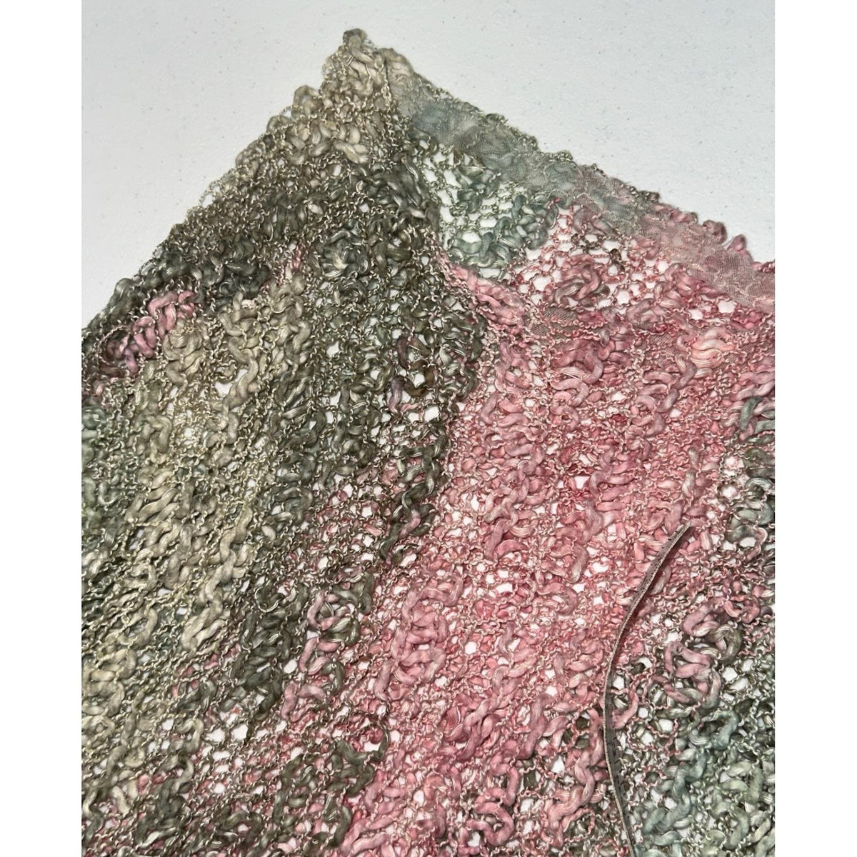 Unbranded One Shoulder Poncho Women OS Pink Green Excellent Knit Wrap Y2K Boho