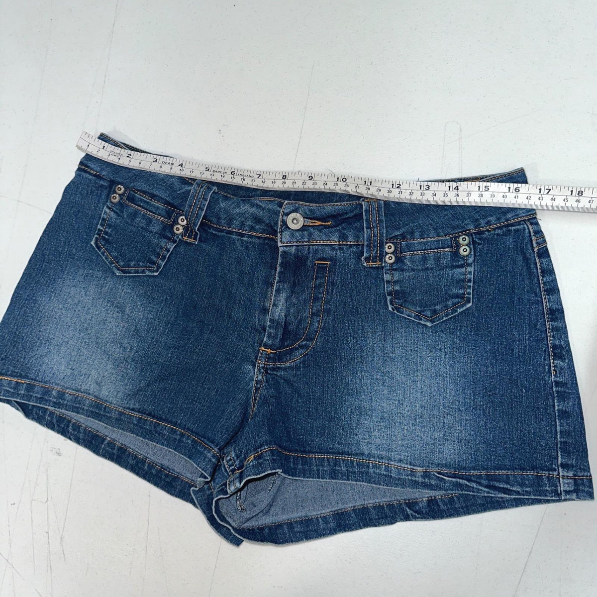725 Originals Denim Shorts Womens 13 Blue Low Rise Y2K Dark Wash Vintage 2000s