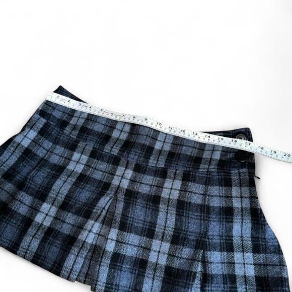 American Eagle Plaid Micro Mini Skirt Women Blue Black Pleated Y2K Vintage 2000s