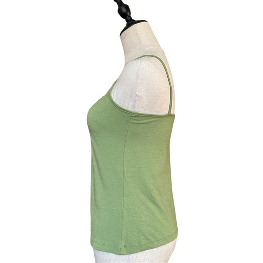 Isca Cami Top Women Small Sage Green Good Gathered Bust Spaghetti Strap Y2K