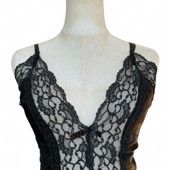 Unbranded Lace Camisole Women S Black Excellent Bows Y2K Coquette Bustier Top