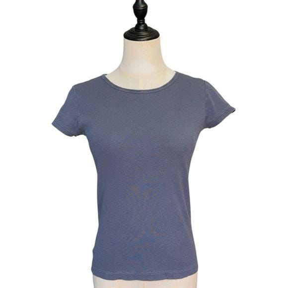 Brandy Melville Baby Tee Women Small Blue Excellent Short Sleeve Basic 90s Style