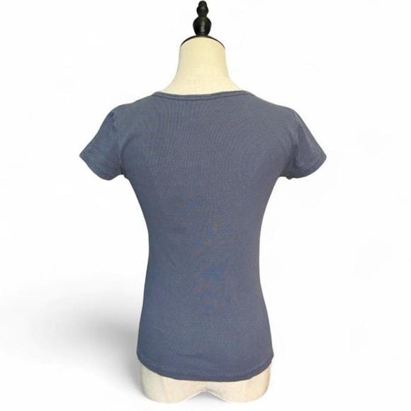 Brandy Melville Baby Tee Women Small Blue Excellent Short Sleeve Basic 90s Style