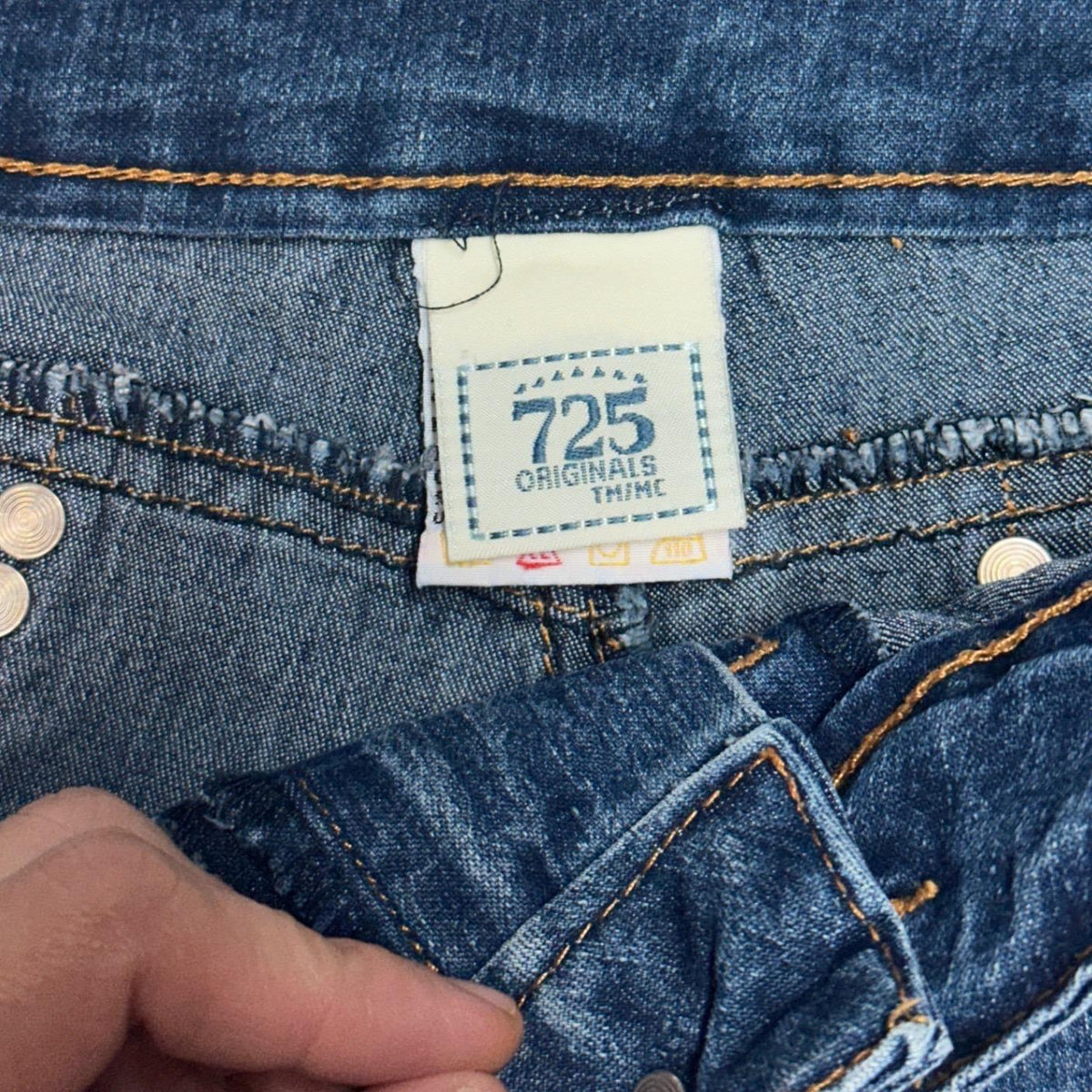 725 Originals Denim Shorts Womens 13 Blue Low Rise Y2K Dark Wash Vintage 2000s