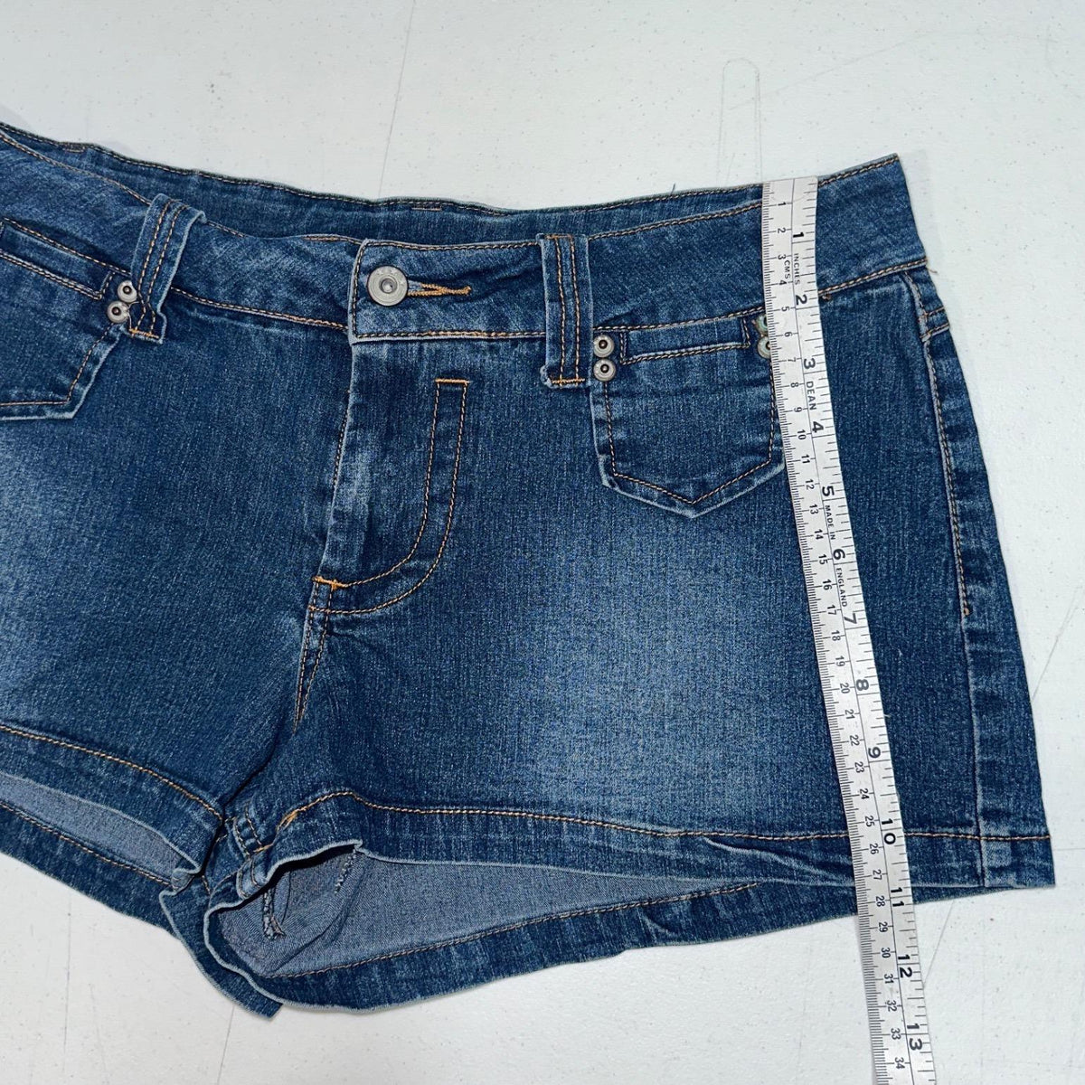 725 Originals Denim Shorts Womens 13 Blue Low Rise Y2K Dark Wash Vintage 2000s