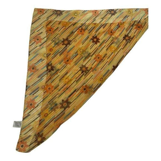 Capelli Square Scarf Women OS Orange Floral Excellent Striped Bandana Y2K 90s