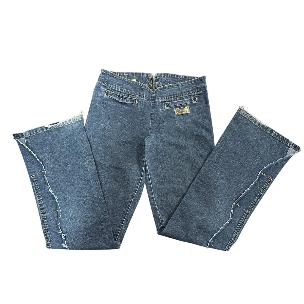 Karv Y2K Jeans Womens 30 Blue Flare Y2K Raw Seam Vintage