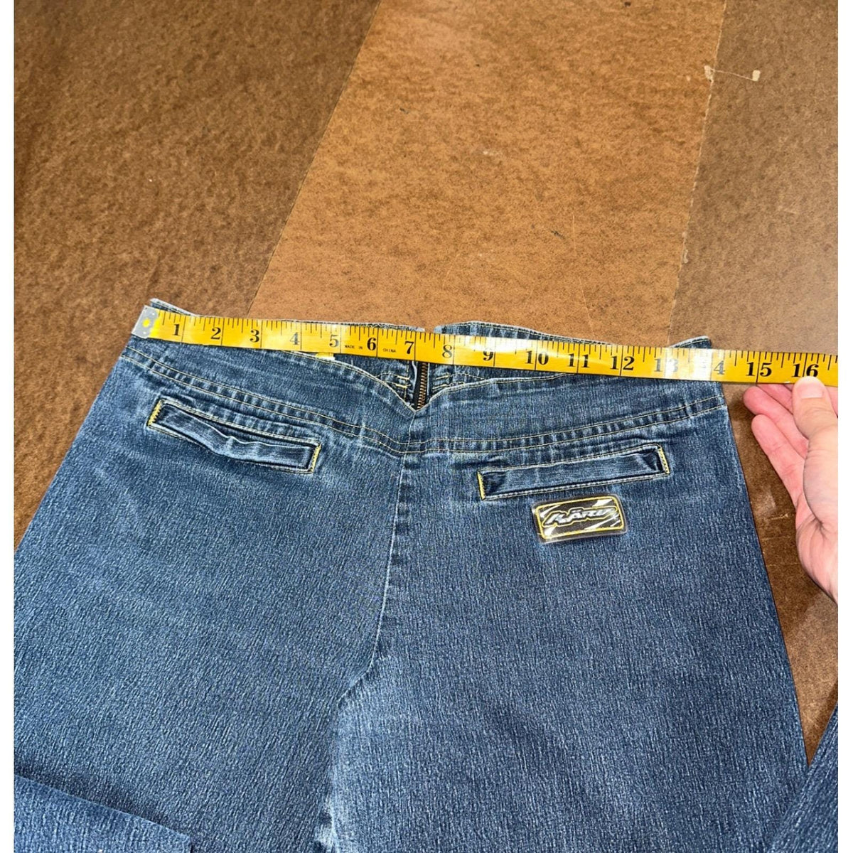 Karv Y2K Jeans Womens 30 Blue Flare Y2K Raw Seam Vintage
