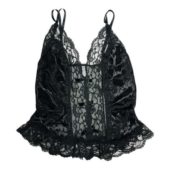 Unbranded Lace Camisole Women S Black Excellent Bows Y2K Coquette Bustier Top