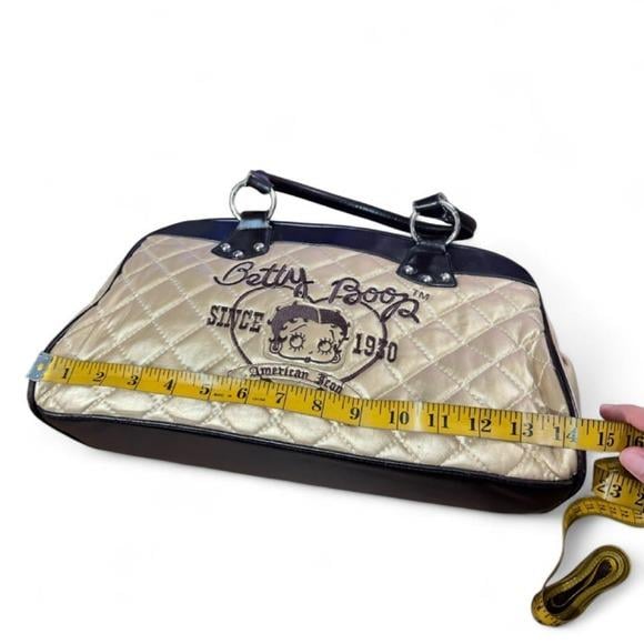 Betty Boop Handbag Women Large Gold Brown Good Quilted Satchel Y2K Retro Icon
