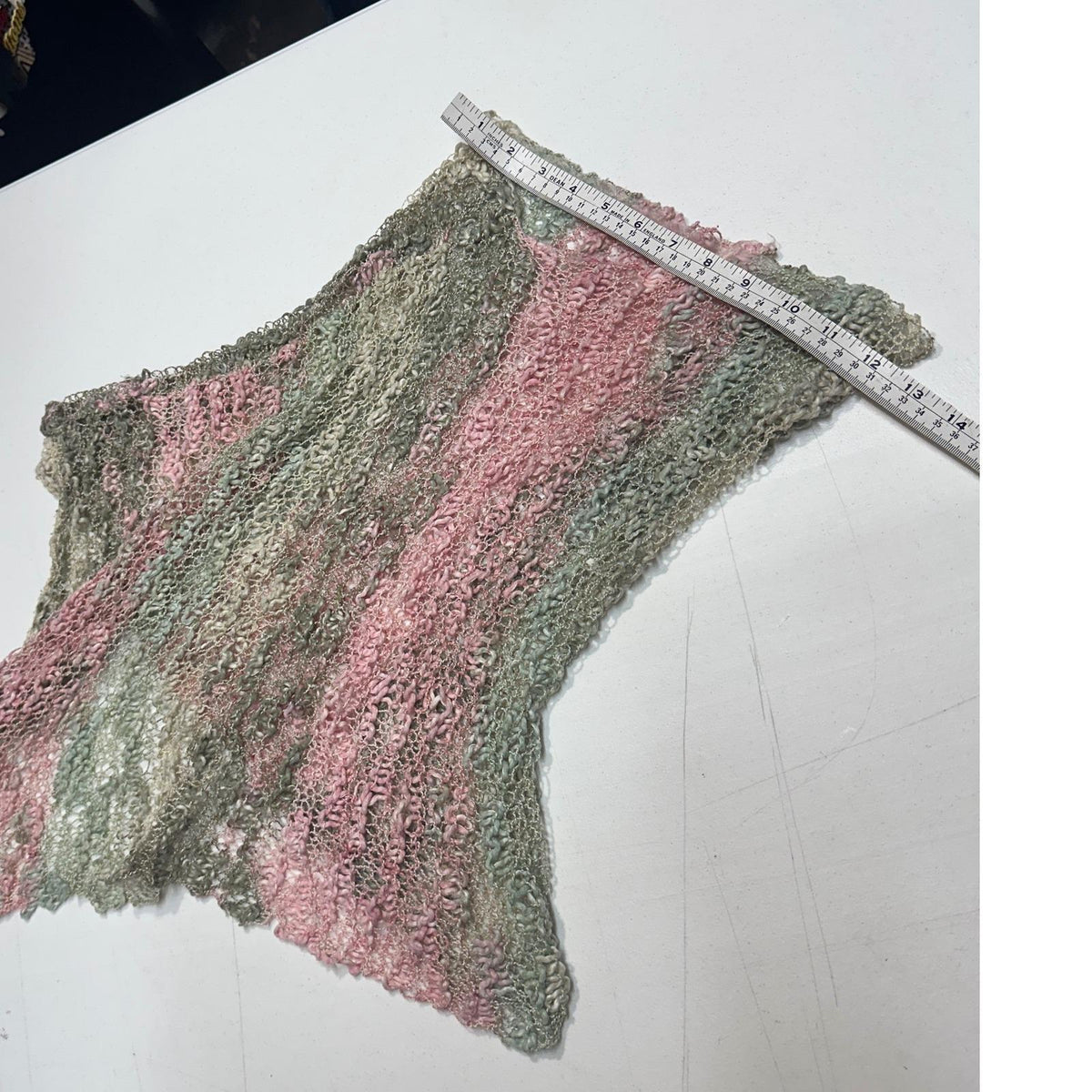 Unbranded One Shoulder Poncho Women OS Pink Green Excellent Knit Wrap Y2K Boho