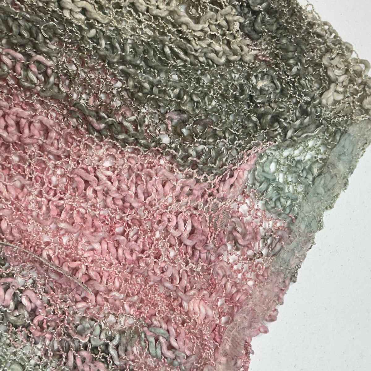 Unbranded One Shoulder Poncho Women OS Pink Green Excellent Knit Wrap Y2K Boho