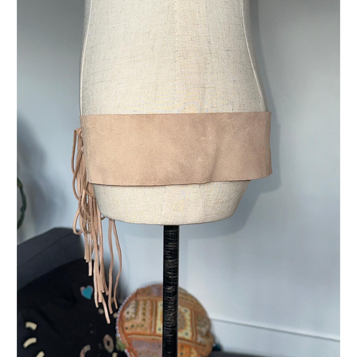 Unbranded Suede Lace Up Belt Women OS Tan Excellent Fringe Corset Obi Y2K Boho