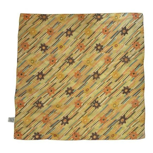 Capelli Square Scarf Women OS Orange Floral Excellent Striped Bandana Y2K 90s
