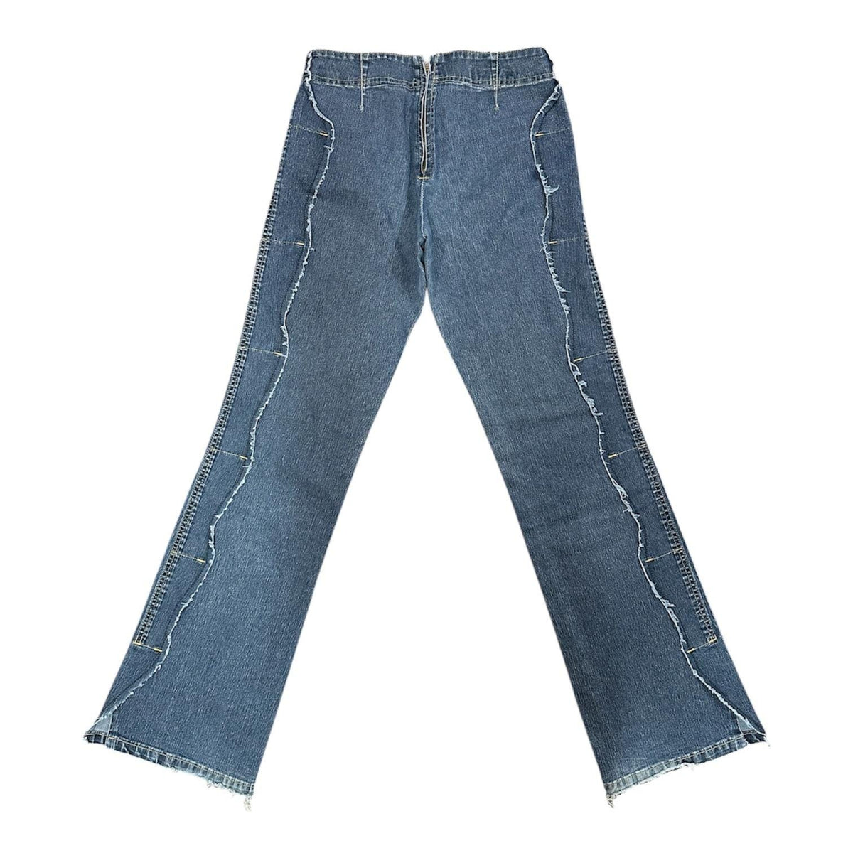 Karv Y2K Jeans Womens 30 Blue Flare Y2K Raw Seam Vintage
