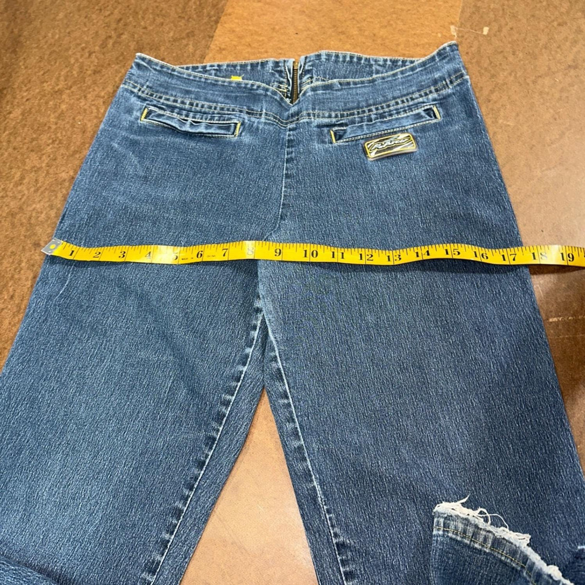 Karv Y2K Jeans Womens 30 Blue Flare Y2K Raw Seam Vintage