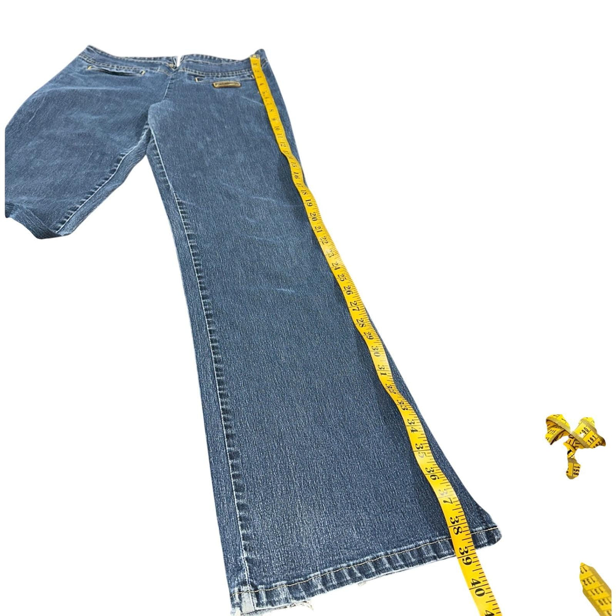 Karv Y2K Jeans Womens 30 Blue Flare Y2K Raw Seam Vintage
