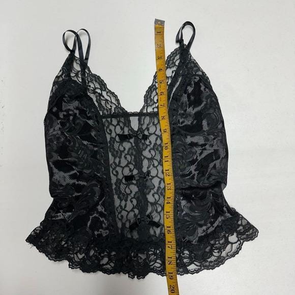 Unbranded Lace Camisole Women S Black Excellent Bows Y2K Coquette Bustier Top