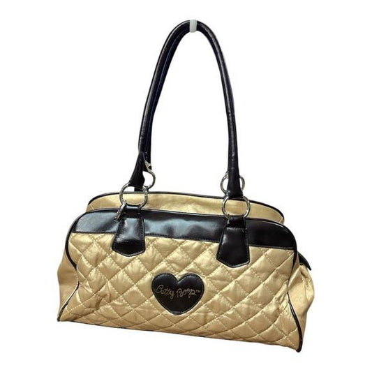 Betty Boop Handbag Women Large Gold Brown Good Quilted Satchel Y2K Retro Icon