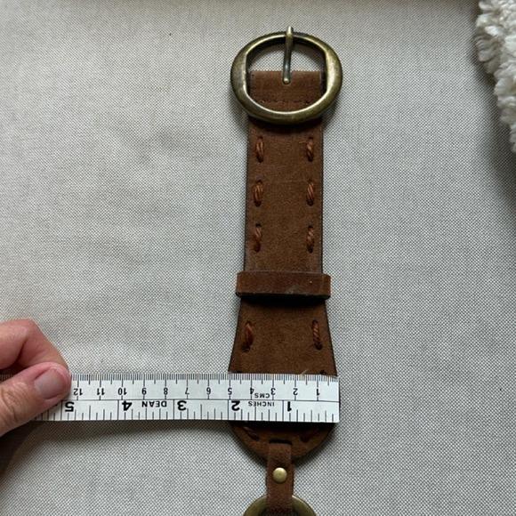 Unbranded Chain Link Belt Women M/L Brown Fair Boho Gemstone Whipstitch Y2K